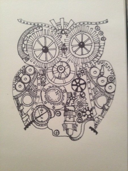 Тату в стиле стимпанк