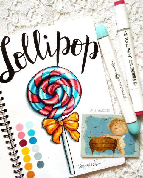 Леденец маркерами для скетчинга