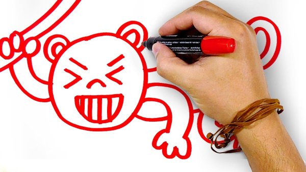 Красивые рисунки красным маркером