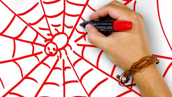 Рисунки красным фломастером