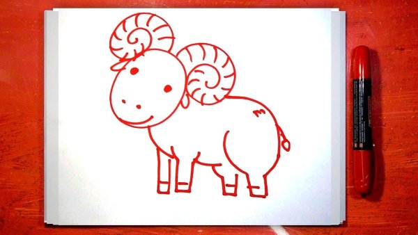 Рисунки красным фломастером