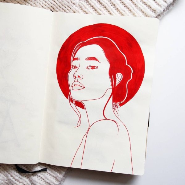 Рисунок легкий фломастером