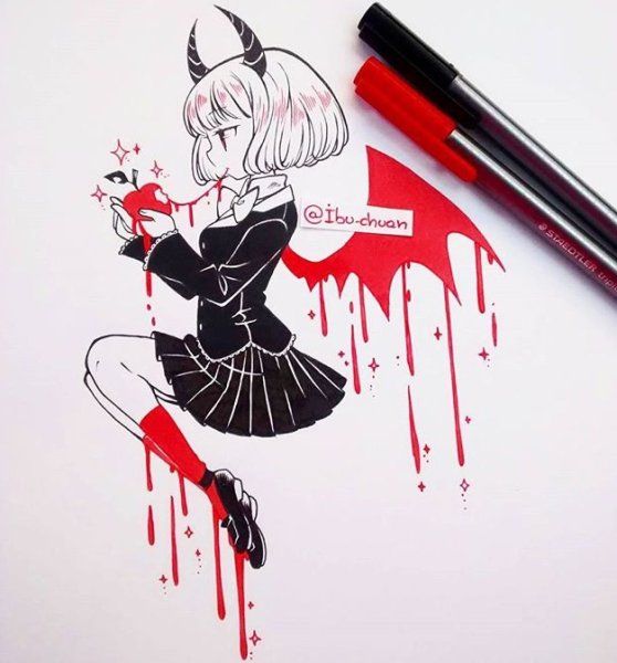 Раскрасить красным маркером