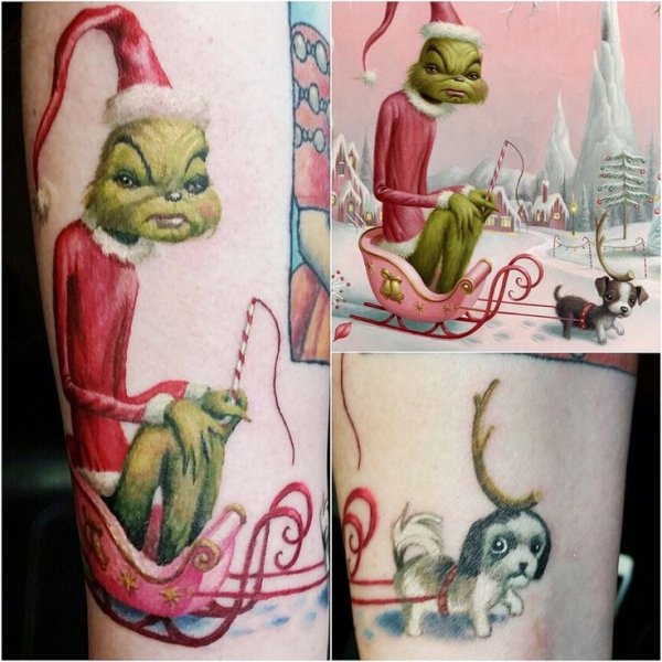 Гринч похититель Рождества тату
