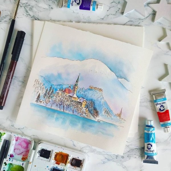 Зима маркерами