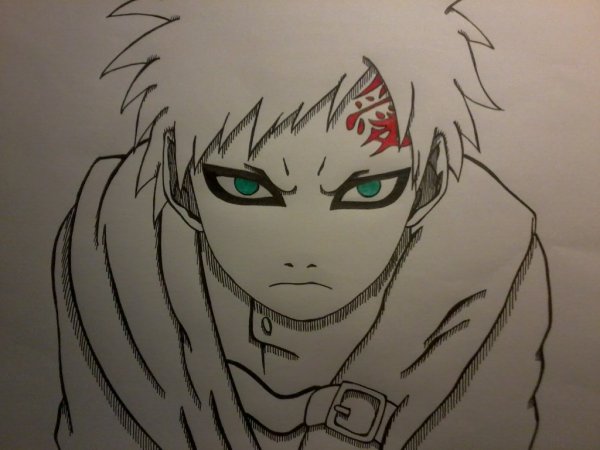 Гаара и Наруто для срисовки