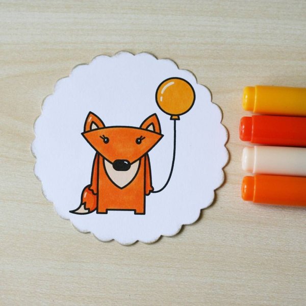 Лиса фломастерами