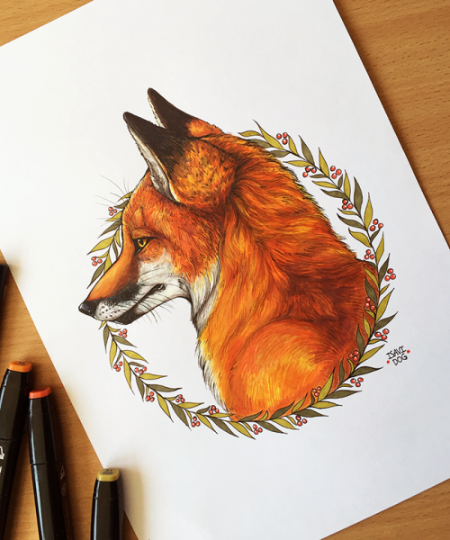 Лиса фломастерами