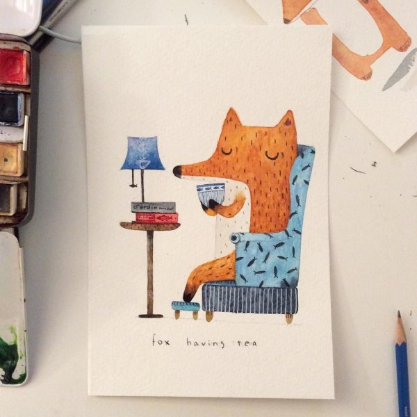 Лиса маркерами