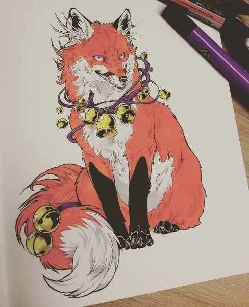 Лиса фломастерами