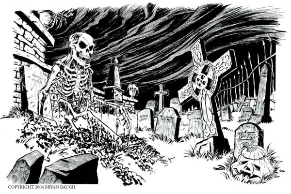 Раскраска кладбище