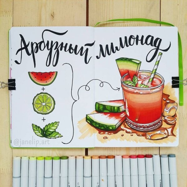 Рисунки маркерами для скетчинга еда