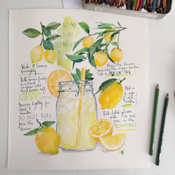 Лимонад скетч маркерами