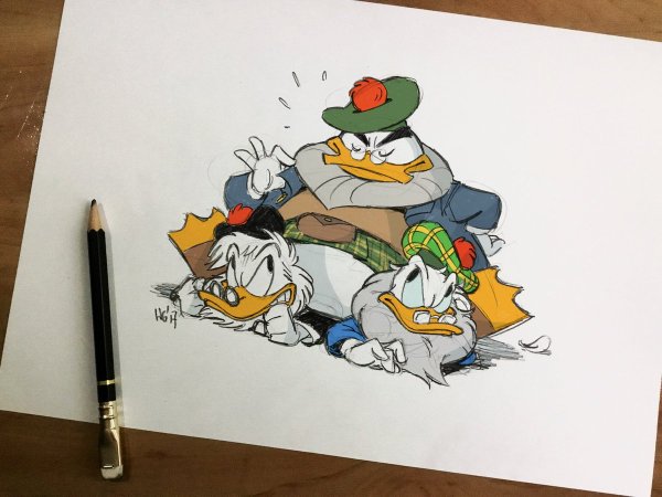 Скрудж макдак чёрно белый