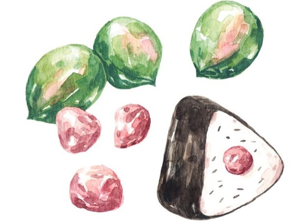 Онигири акварелью