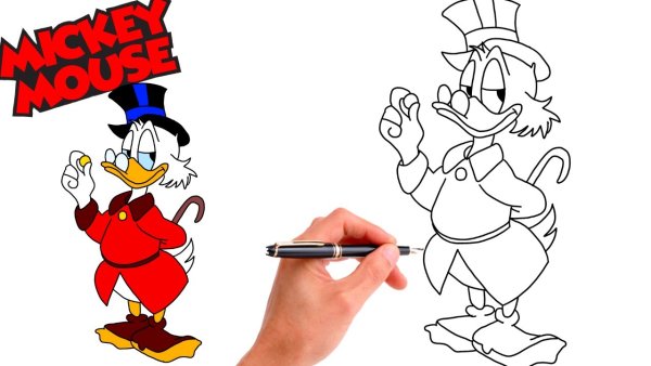 Скрудж макдак вектор чб