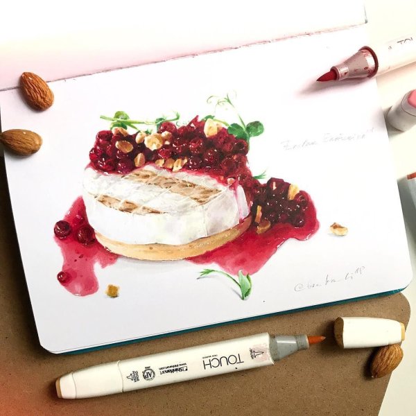 Чизкейк скетч маркерами