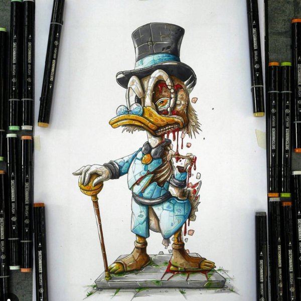 Скрудж макдак черная белая