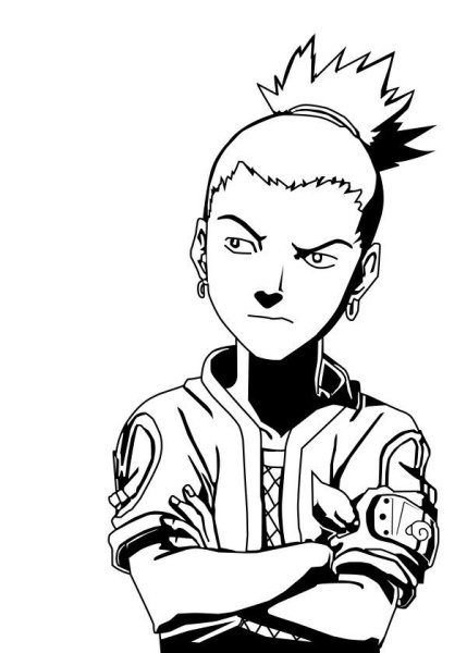 Шикамару черно белый