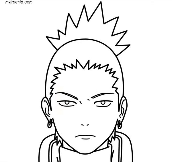 Раскраска Шикамару из Наруто