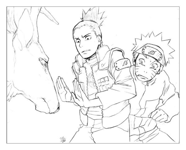 Скетчи аниме Наруто Шикамару
