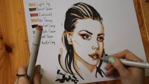 Портрет маркерами