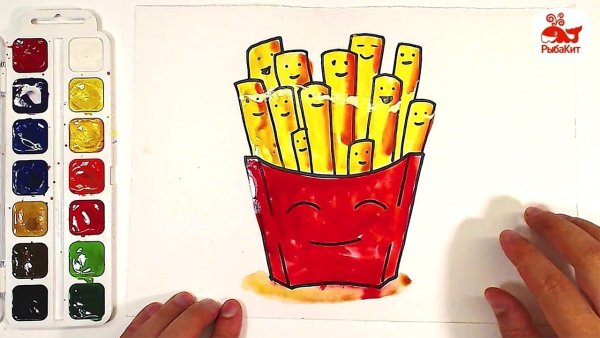 Картошка фри в скетчбуке