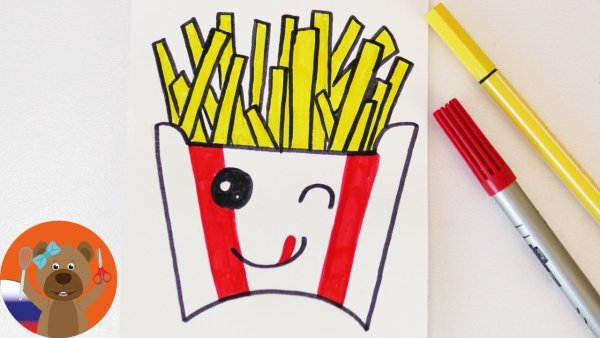 Картошка фри маркерами легко