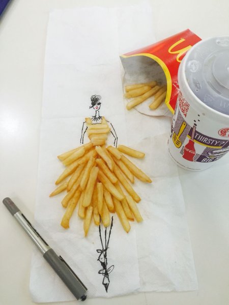 Картошка фри маркерами