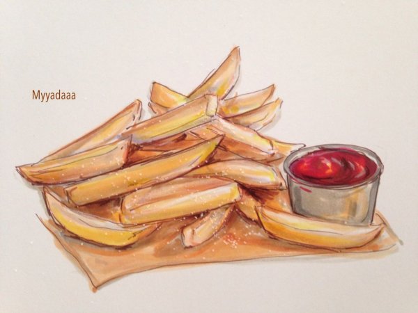 Скетчинг картошка фри