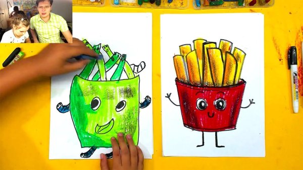 Рисунки фломастерами картошка