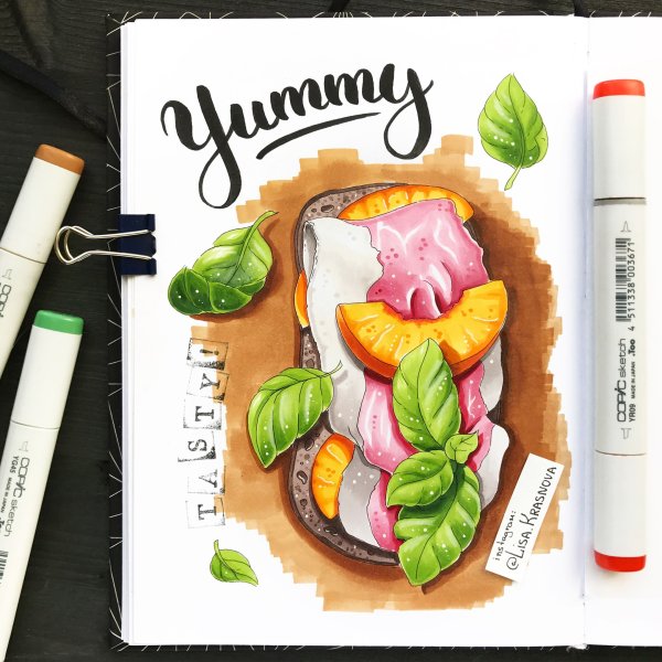 Коктейль рисунок легко для скетчбука