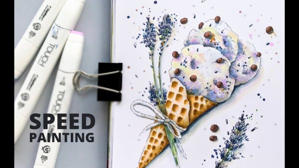 Рябина скетч маркерами