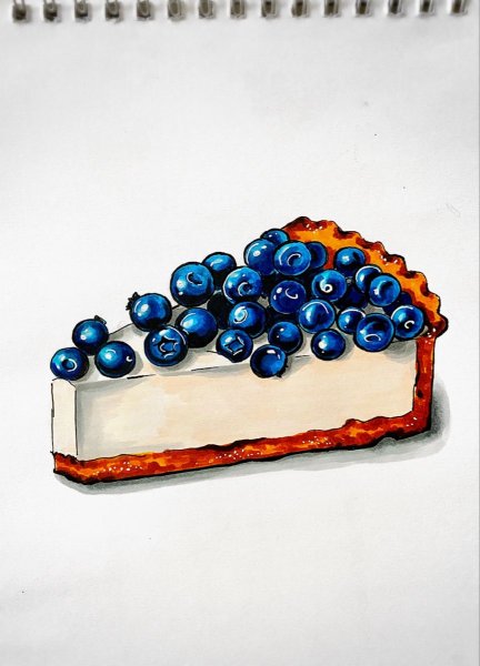 Чизкейк рисунок маркерами