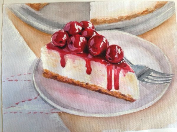 Чизкейк рисунок маркерами