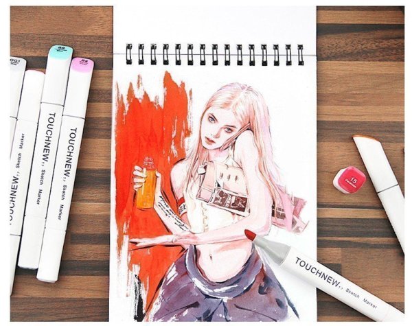 Рисунки маркерами Touch Raven для начинающих