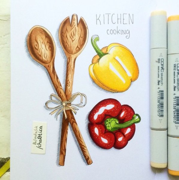 Еда маркерами