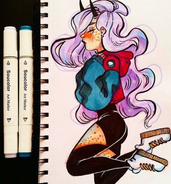 Крутые рисунки в скетчбуке маркерами