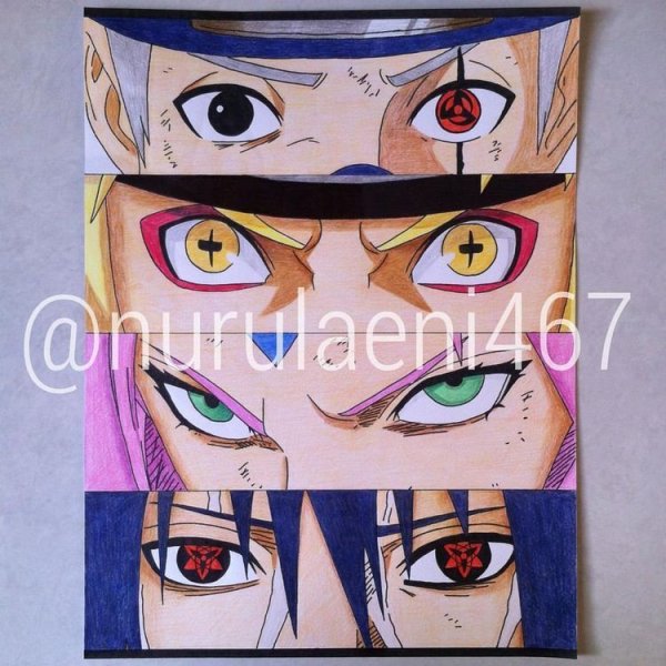 Картина на холсте Наруто глаза