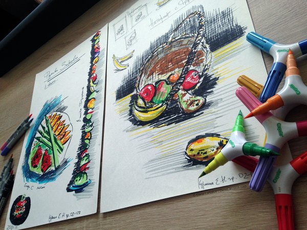 Рисунки скетч маркерами для мальчиков