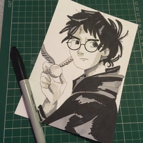 Скетч рисунки Гарри Поттер