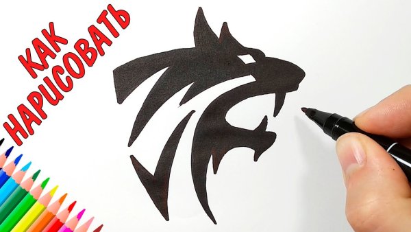 Рисунки маркером волк