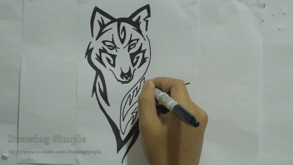 Волк маркерами