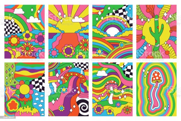 Карточки в стиле хиппи