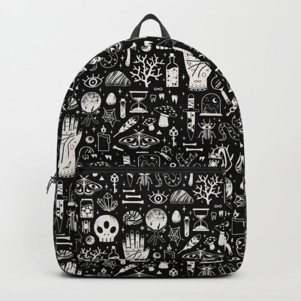 Роспись черного рюкзака