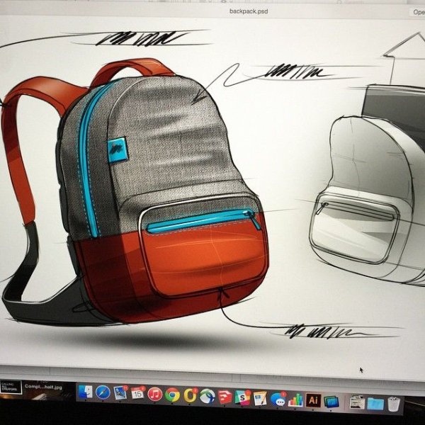 Рюкзак рисование скетч