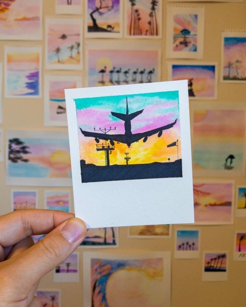 Полароиды рисунки маркерами легкие