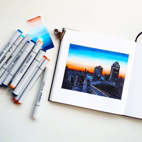 Полароидные пейзажи акварелью