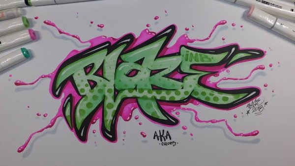 Граффити маркером на листе