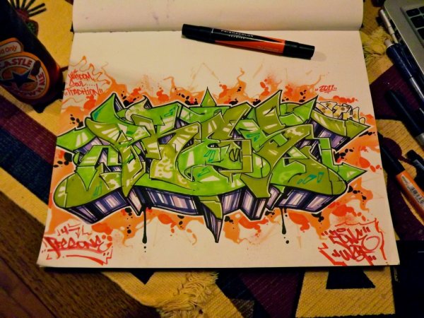 Скетчи в стиле граффити
